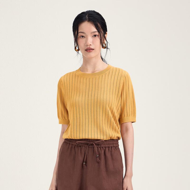 Northern Deer Lyocell Blend French Jacquard Knit T-Shirt L