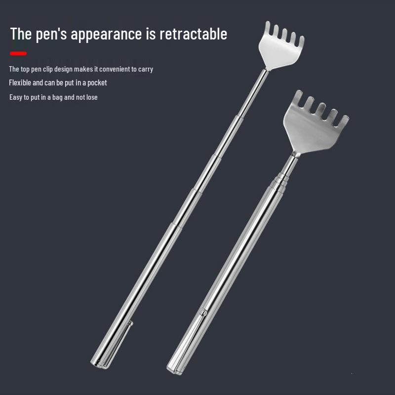 Retractable Stainless Steel Itch Scratcher, 16-50cm Adjustable Back Scratcher with 5 Sections