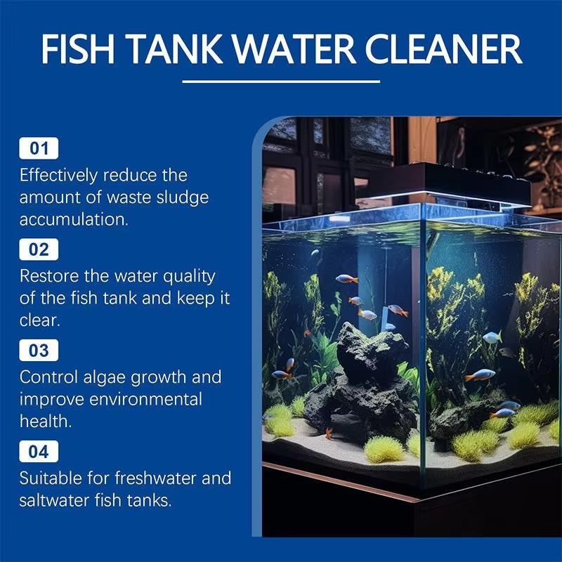 Limpiador Potente para Agua de Acuario 100ml Agente Clarificador de Agua de Acuario Para Limpiar Manchas/Lodos /Controlar el Crecimiento de Algas