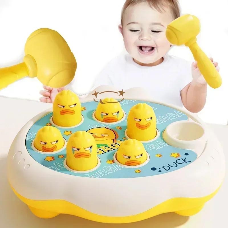 Giocattolo per Bambini AnatraRanaMaiale Gioco di Apprendimento Montessori Puzzle Educativo Regalo per Bambino/a 12 24 Mesi con Martello