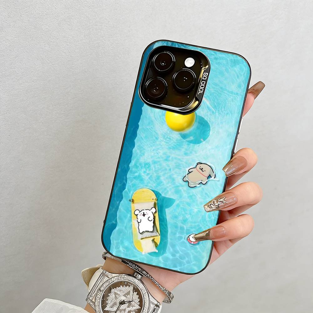 Beautiful cartoon Phone Case For iPhone 17,16,15,14,13,12,11 Plus,Pro Max,XS,Colorful Silver Phone case Funda Cover
