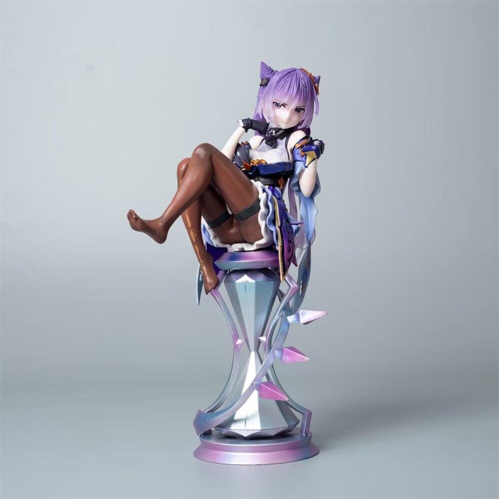 The First Beauty Of Teyvat Keqing 3d Figures Genshin Impact Figuras Kawaii Animation Girl Game 21cm Model Birthday Gift Toy