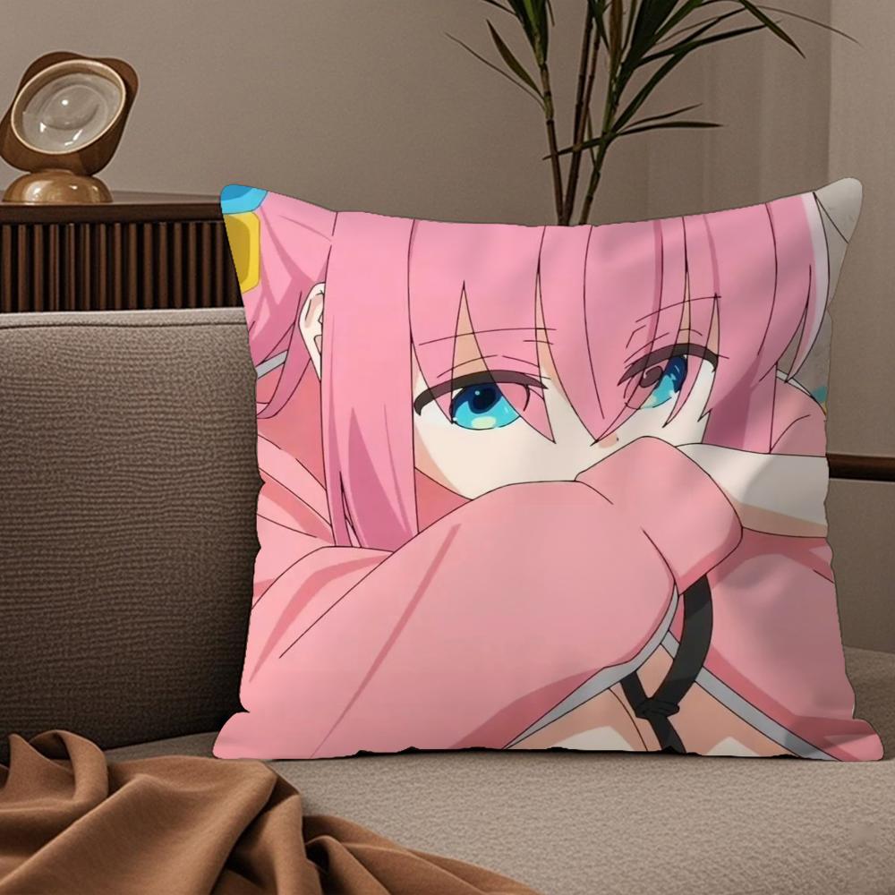 Retro Anime BOCCHI THE ROCK Pillow Case Silky Elegant Comfort Sofa Bed Invisible Zipper 30cmx30cm