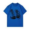 Men's 100% Cotton Crew Neck Short Sleeve T-Shirt, Casual Black White Sneakers Print Comfortable Lightweight Graphic Tee for Daily Wear, Soft Breathabl