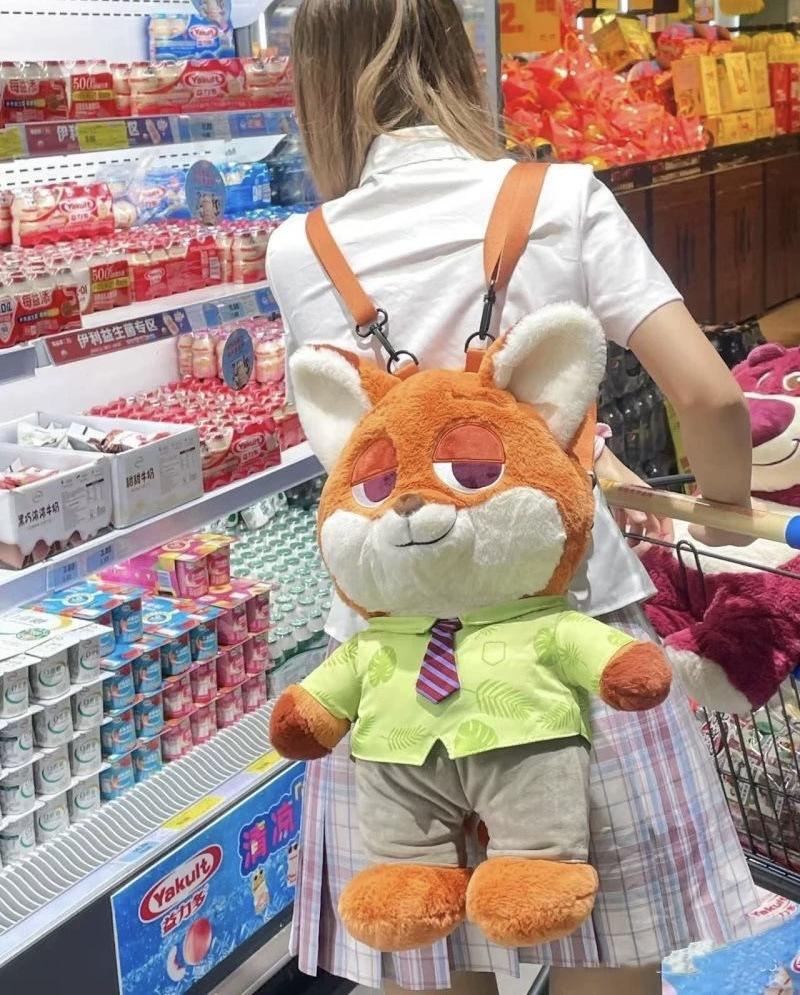 Crazy Zootopia Original Latest Plush Doll Backpack 3D Cartoon Adorable Women's Plush Backpack Fashion Trend Doll Backpack