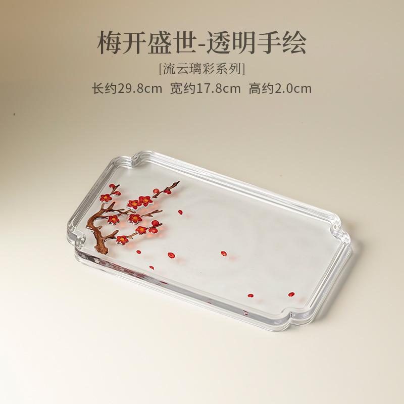 Azurblaue Farbe Handbemaltes Teebrett Nachmittagstee Dessertteller Kaffeeablage Teekannenuntersetzer Serviergeschirr Handwerk