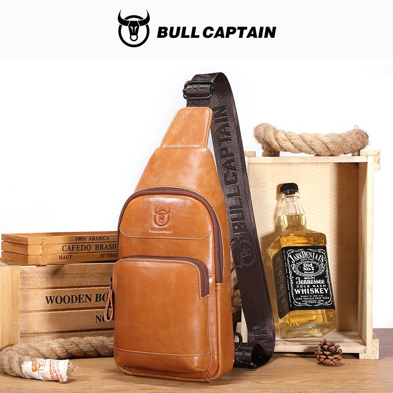 Brand New Men's Bag 100% Leather Fashion Chest Bags Luxury Designer Bag Husband's Crossbody Bag Large Capacity Messenger Bags