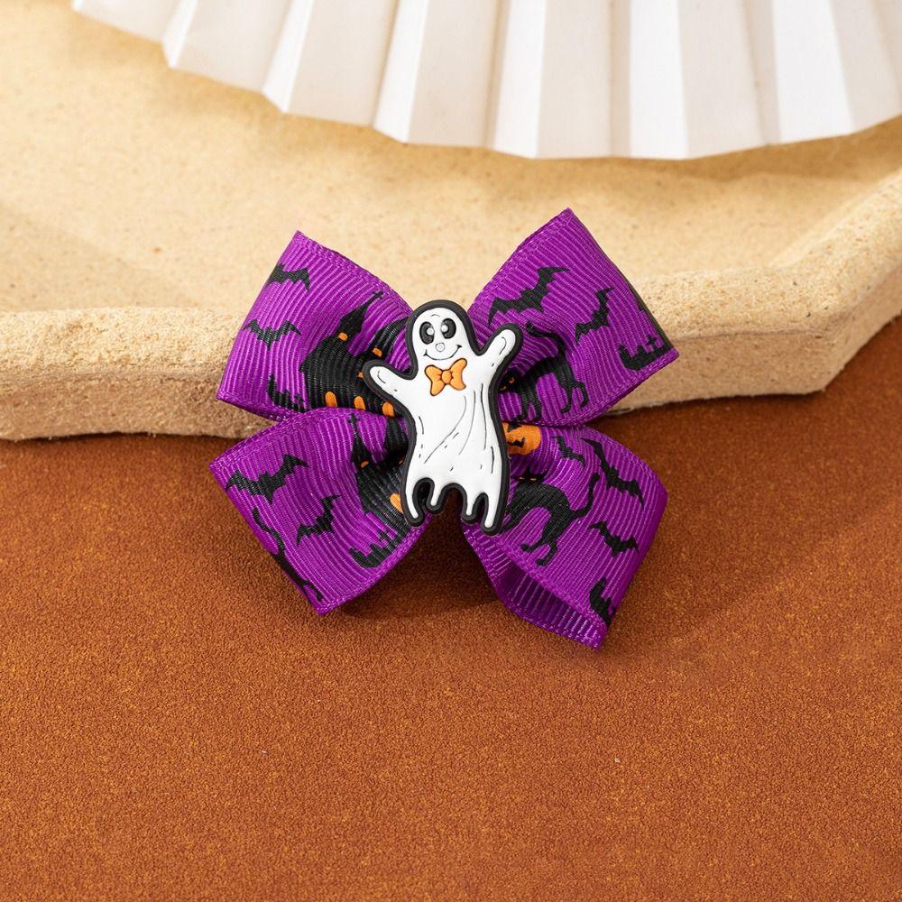 Ghost Halloween Bow Hair Clip Eyeball Bat Duckbill Clip Fashion Pumpkin Hairpin  Female/Children