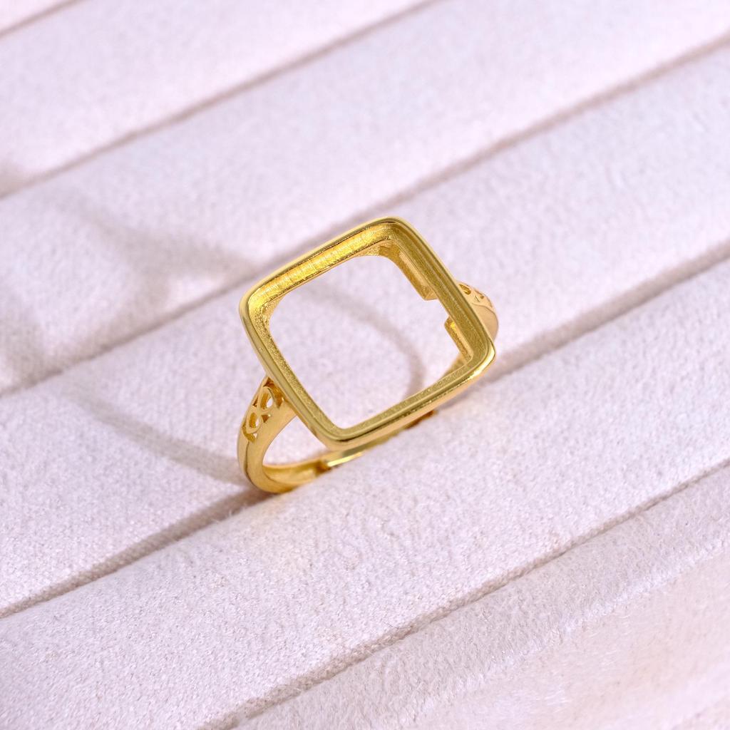Elegant Korean Style Adjustable Gold-Plated S925 Sterling Silver Open Ring
