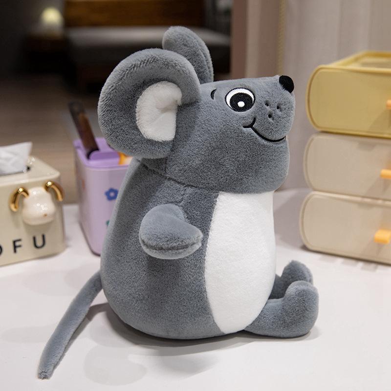 Simulation Cartoon Sitting Position Mouse Doll Plush Toy Doll Year of The Rat Zodiac Rat Rag Doll Children's Pillow Gift