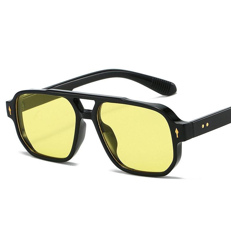 European American Style Sunglasses Women Double Bridge Rivets Decoration Men's Glasses Driving Hiking Man Sun Glass