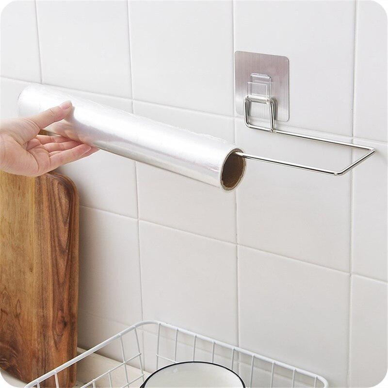 Kitchen Hanging Storage Rack Paper Rack Clothes Rack Tissue Roll Towel Rack Storage Hook Rack Bathroom