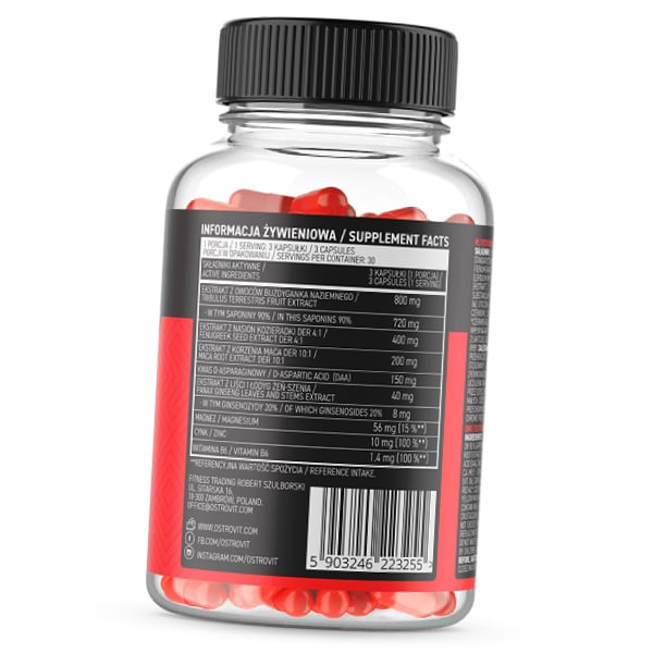 Booster di testosterone per uomini, Testotabs, Ostrovit  (08250010)