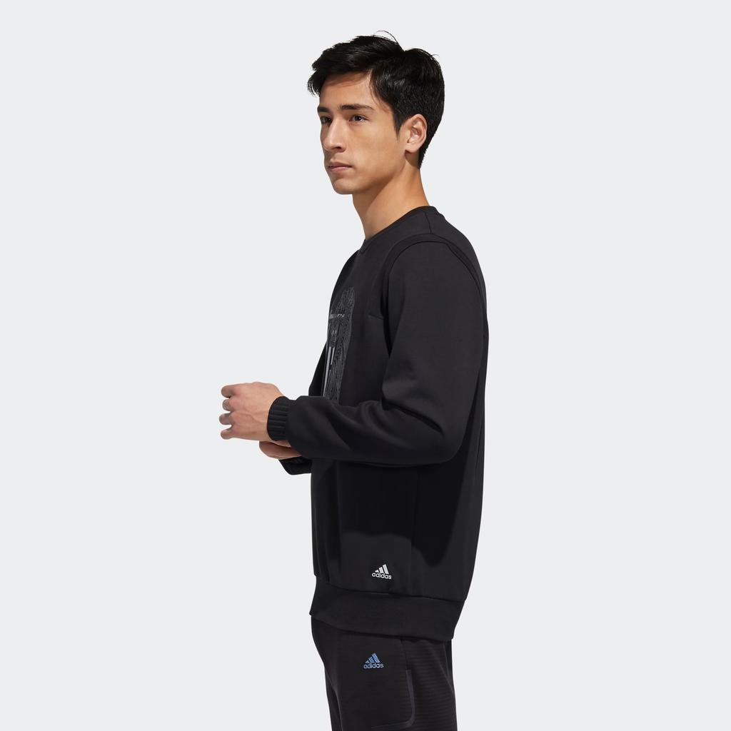 adidas Sweatshirts Men's Black Crew Neck Moderate Regular GF4040