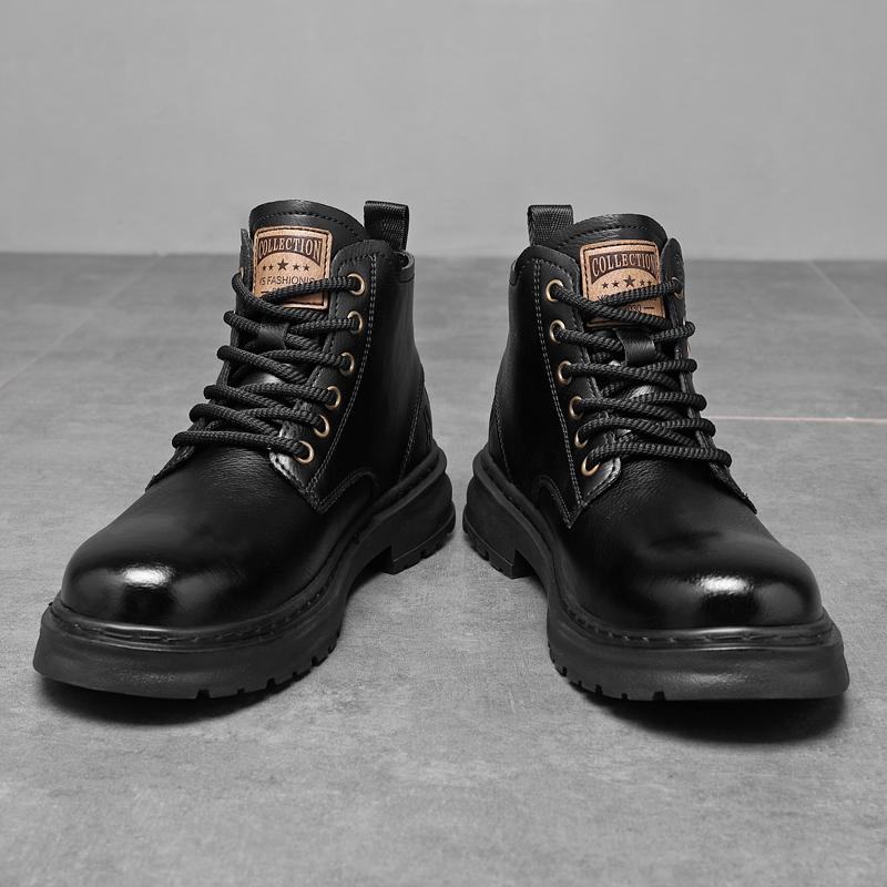 Herren High-Top-Schuhe aus echtem Leder Neuankömmling Herren Motocross-Stiefel Rutschfeste Herren-Sneaker Vielseitige Outdoor-Knöchelstiefel Botas