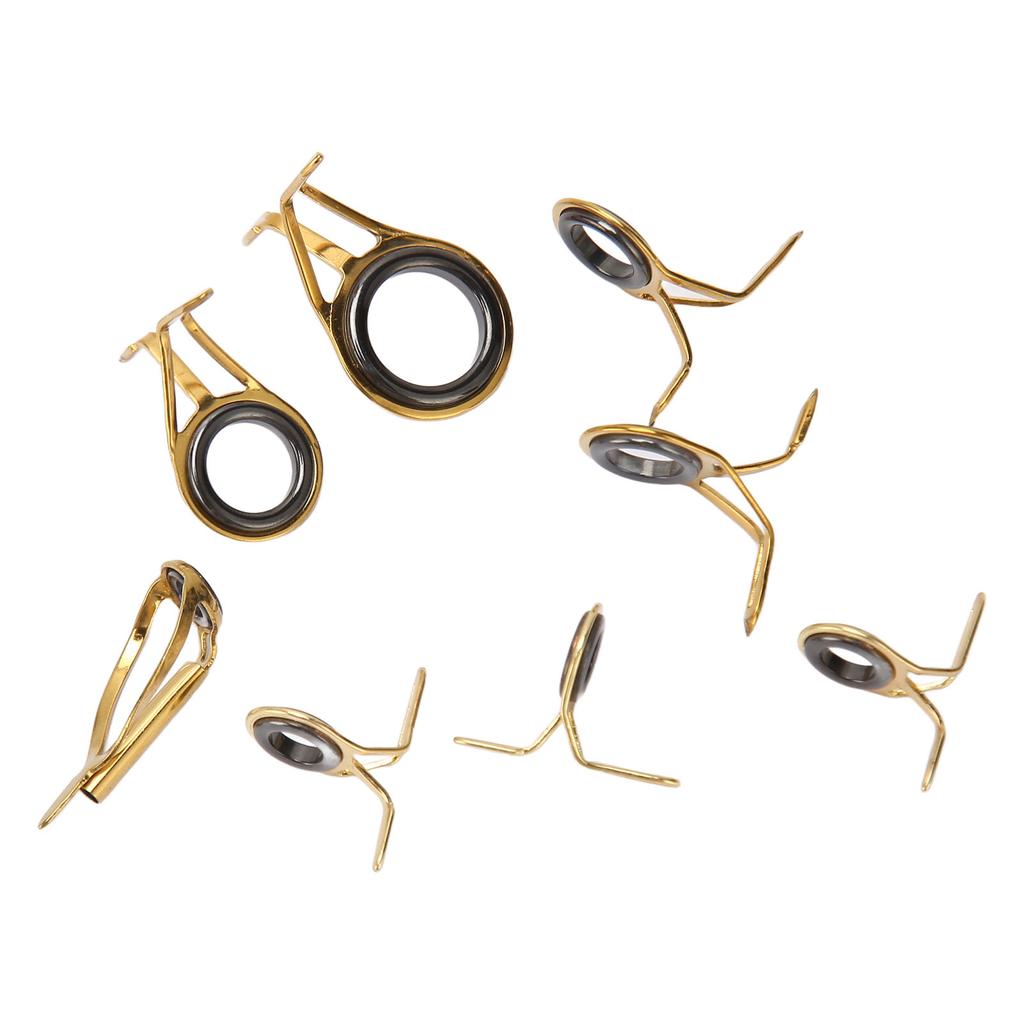 8pcs Fishing Rod Tip Repair Kit Fishing Rod Guides Stainless Steel Ceramic Ring Rod Tip Guide Replacement 8 Sizes