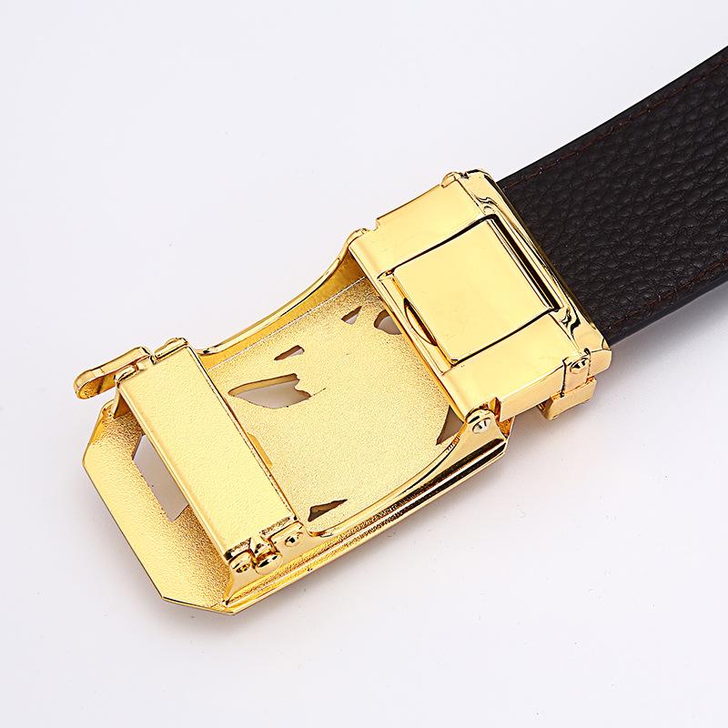 New Men's Belts Fashion Alloy Automatic Buckle Belt Business Casual Belt Genuine Leather Men's Belts Designer Male Waistband