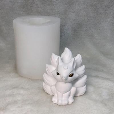 Mucegai din silicon în formă de vulpe Mucegai pentru lumânări pentru realizarea de lumânări, săpun, ipsos, ornament pentru birou, pentru tort, decorațiuni pentru fondant, ciocolată