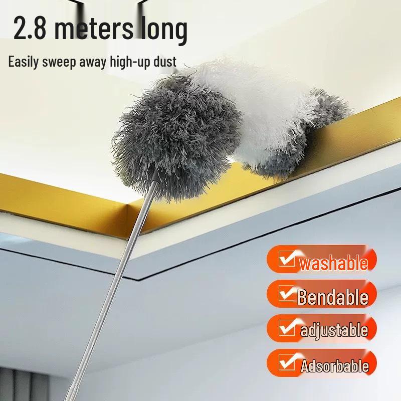 Telescopic Electrostatic Feather Duster for High Ceilings and Gaps