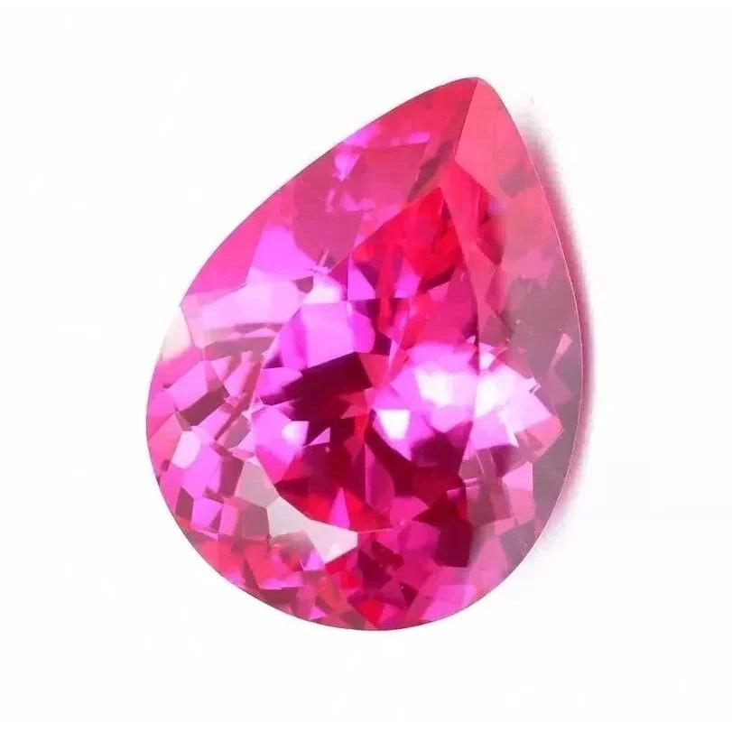 Fabulous Burmese Pinkish Red Ruby Natural Pear Cut 5-6 Ct Certified Gemstone