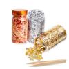 3 Bottles Metallic Foil Flakes,Gold Foil Flakes for Resin,Gilding Flakes with Tweezers for Painting Arts and Crafts,Nail Art