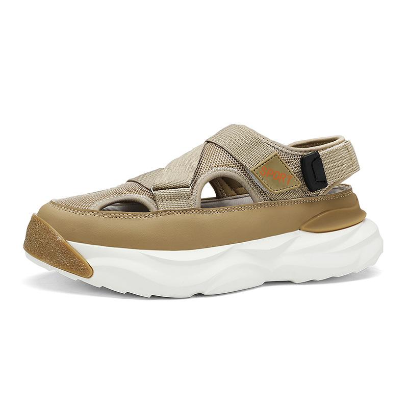 

Summer sandals men s non-slip thick-soled outer wear Velcro couple beach shoes new driving breathable sandals shoes 36