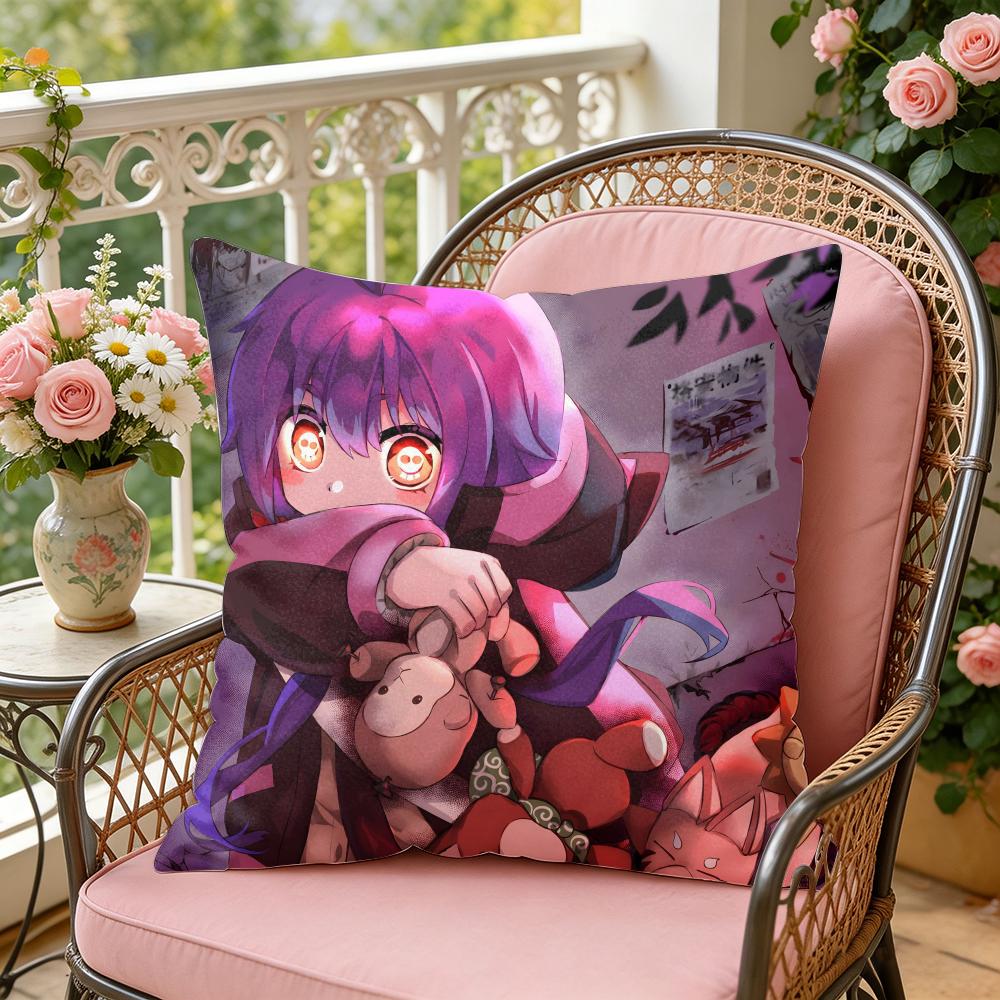 Dark GGathering Anime Cushion Cover Soft Plush Throw Pillow Cover DoubleSided Decorative Cushion Case Sofa Bedroom Home Decor