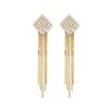 925 Silver Needle Claw Chain Tassel Diamond-Studded Earrings, Long High-End Studs with a Fairy-Like, Face-Slimming Design.