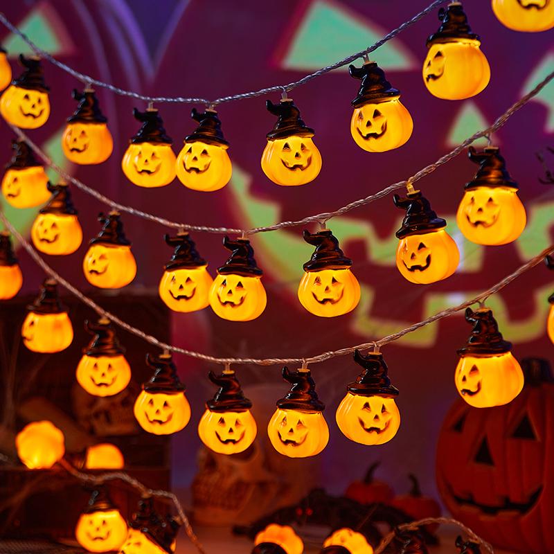 Catena di Luci LED Zucca di Halloween - Perfetta per l'Atmosfera e la Decorazione della Festa