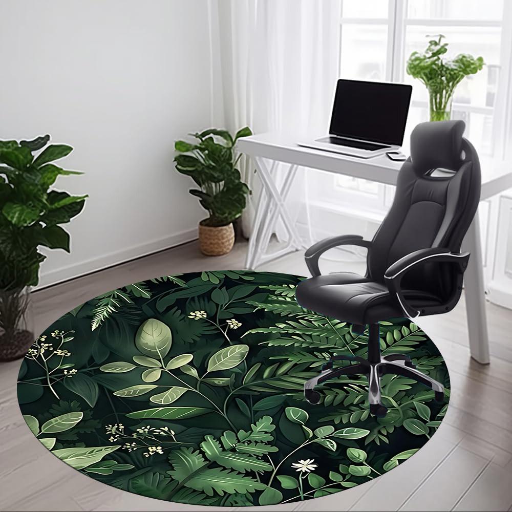 1pc Forest Nature Office Round Area Rug, Indoor Mat Suitable For Office, Under Office Chairs Bedroom Living Room Home Decor, Room Deco