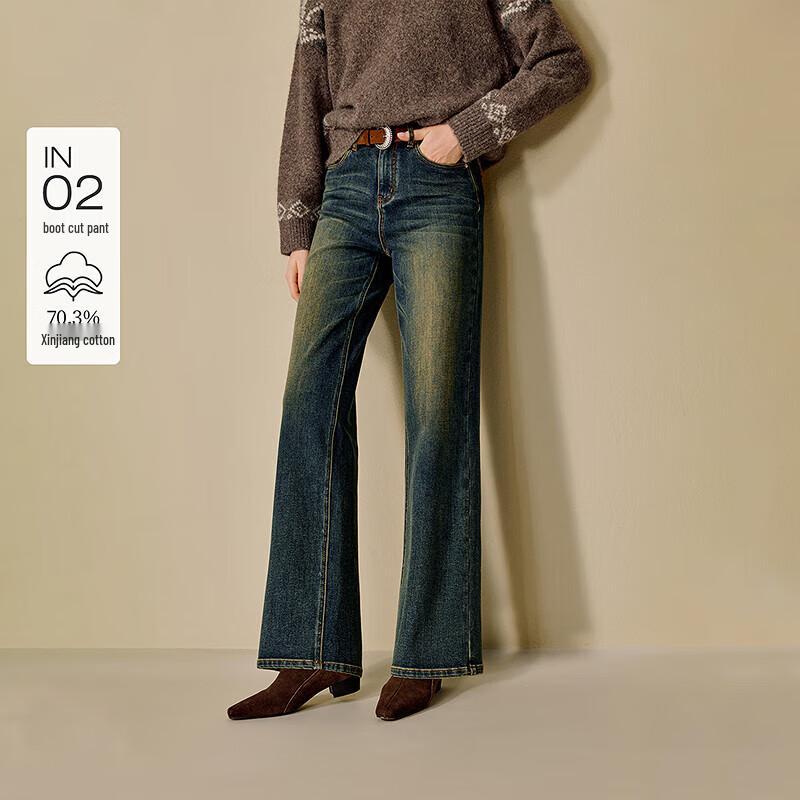 

Женские прямые джинсы Inman в стиле ретро с эффектом потертости 28