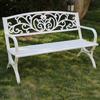 Wrought Iron Outdoor Double Bench with Backrest for Patio or Balcony