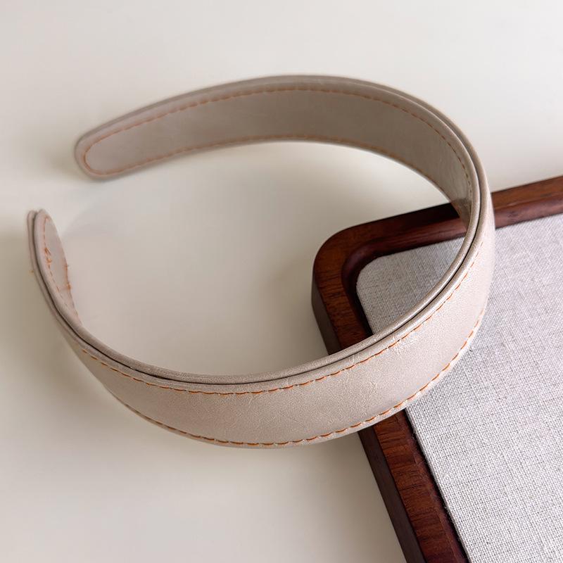 Haarreif im französischen Stil, Haarbänder, Retro-Leder, breite Stirnbänder, Damen-Haarband, weiblich, zum Waschen des Gesichts, Make-up, Kopfschmuck, Haarschmuck