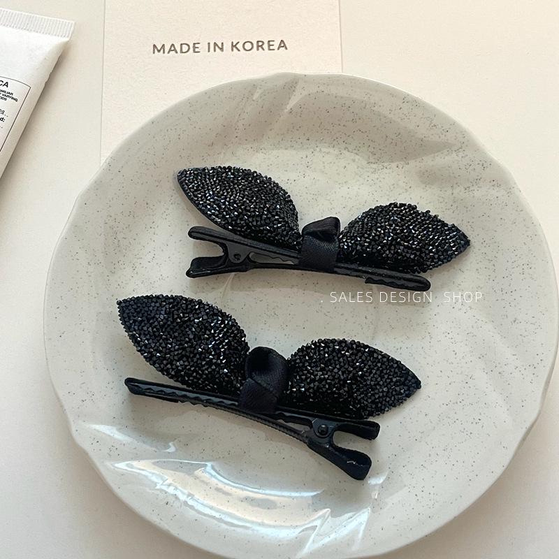 Korean Rhinestone Bunny Ear Duckbill Hair Clip