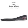 Adjustable Invisible Height Increasing Insole with PU Shock Absorbing Air Cushion for Men and Women, 3-7.5 cm.