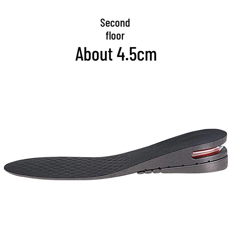 Adjustable Invisible Height Increasing Insole with PU Shock Absorbing Air Cushion for Men and Women, 3-7.5 cm.