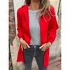 Veste à capuche en mélange de laine pour femme Manteau d'hiver décontracté Couleur unie Veste à poches Mode Automne Hiver pour l'Europe l'Amérique