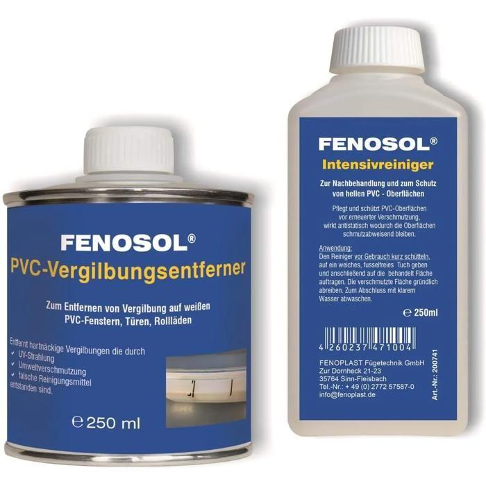 Vergelende PVC reiniger, Kit voor het reinigen van verkleurde PVC, Vergeling van PVC verwijderen, FENOPLAST Fenosol