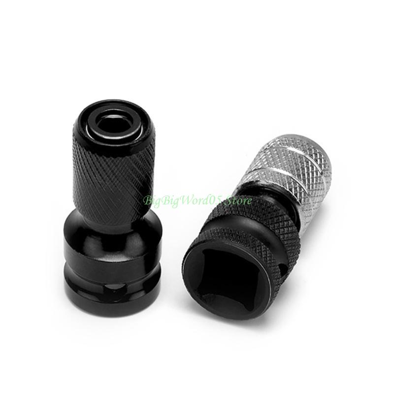 24TE 2Pcs Quick Release Screwdriver Wrench Conversion Square Drives to 1/4"