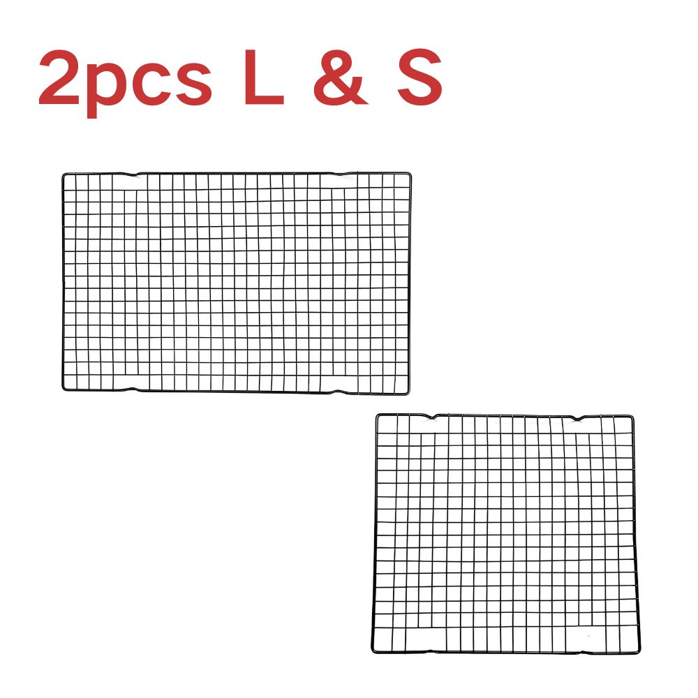 2pcs S/L Carbon Steel Cake Cooling Rack Barbecue Grill Kitchen Essentials Anti-stick Baking Cooking Drying Utensils YMY