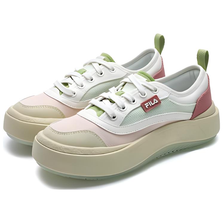 FILA Jellyfish Design Lightweight Comfortable Stitching Durable Increased Height Low-Top Canvas Shoes Women sneaker Pink Green F12W421305FCS