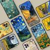 Art Vincent Van Gogh Phone Case For iphone 16 15 17 13 14 12 11 Pro Max Plus Black Shell Cover Case