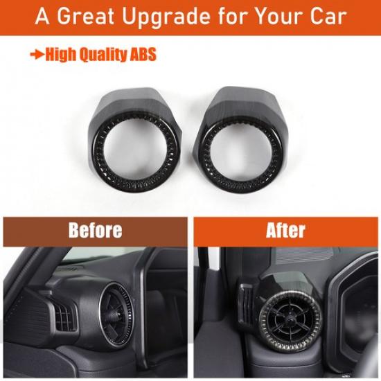 Black Grain Interior Dashboard Side Vent Trim For Toyota Land Cruiser LC250 24+