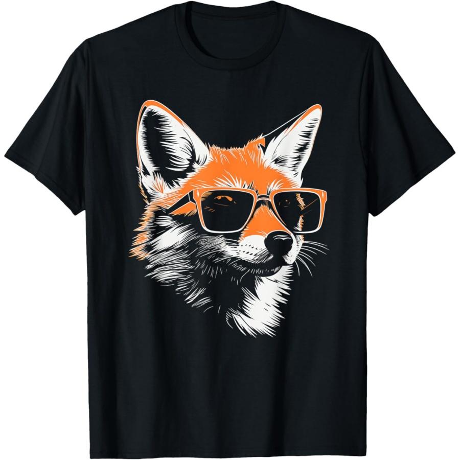 

Fox Wearing Sunglasses Funny Fox Lover T-Shirt S