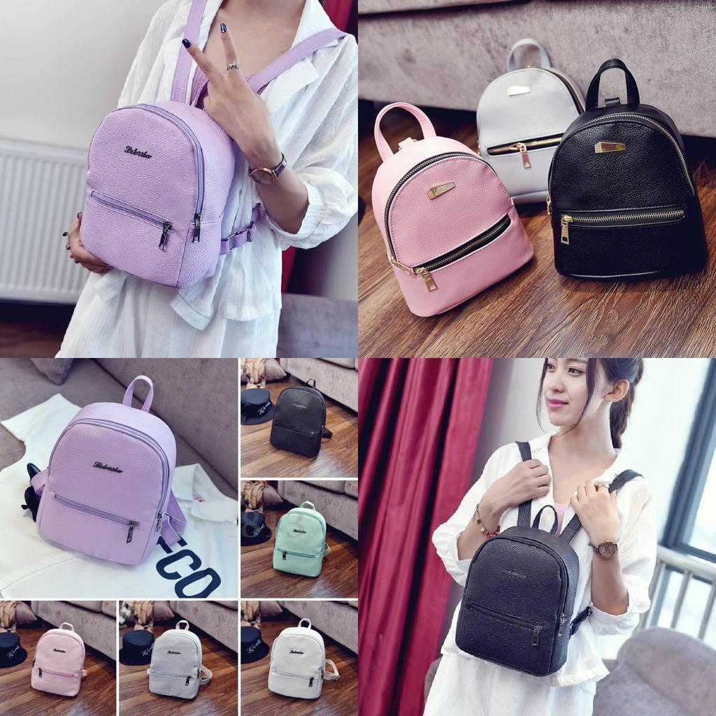 Women Lady Leather Mini Teenager Girls Stylish Outdoor Travel Shopping Backpacks