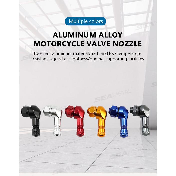 SEAMETAL 2PCS Universal Motorcycle Wheel Tire Valves Stem Cap Air Tire Cover 90 Degree CNC Aluminum Alloy Tubeless Valve Stems Valve Stems 1
