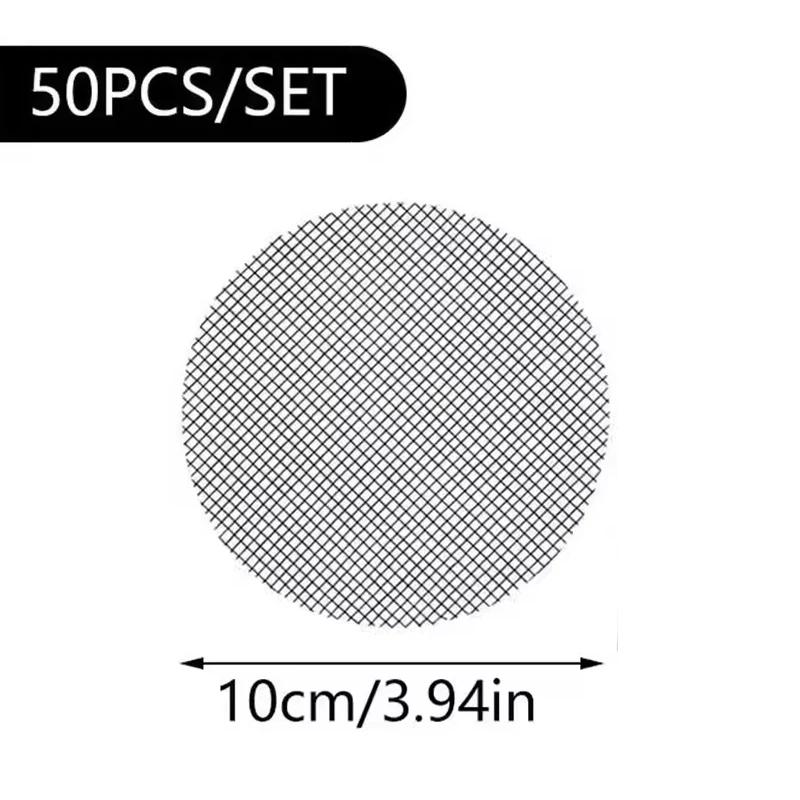 50pcs Pot Hole Mesh Pad Grid Round Drainage Hole Screen For Pot Bottom Prevent Soil Loss Bonsai Flower Plant Gardening Tools