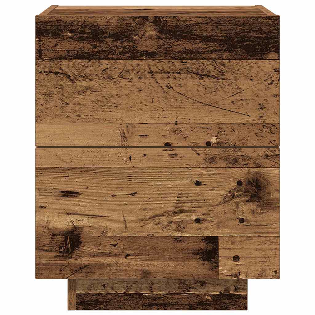 Nightstand with Drawers Reclaimed Wood Look 45 x 40 x 55 cm Engineered Wood
