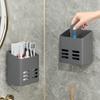 Wall Mount Bathroom Shelf Heavy Duty Toothbrush Holder with Drainage Holes Multifunctional Bathroom Rack Bathroom Accessories