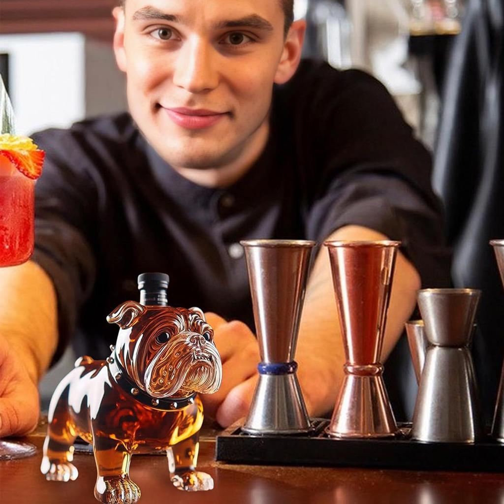 French Bulldog Whiskey Bottle Whiskey Organizer Decorative Alcohol Decanter For Restaurant Shelves Collectible Liquor Bottle